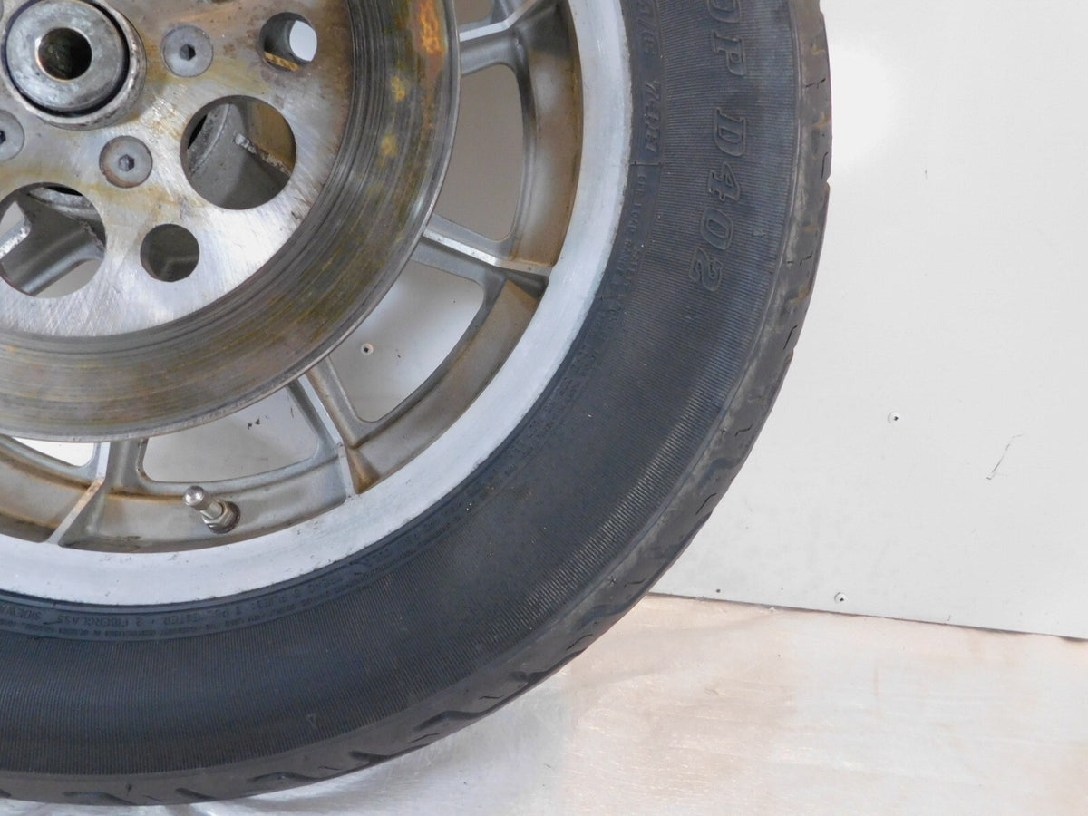 1983-1985 Harley Davidson XLH 1000 Ironhead Sportster Silver Rear Wheel Rim Tire - C3 Cycle
