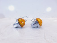 1977 77 Honda CB550 CB550K 550 Chrome Rear Turn Signal Indicator Flasher Lights - C3 Cycle