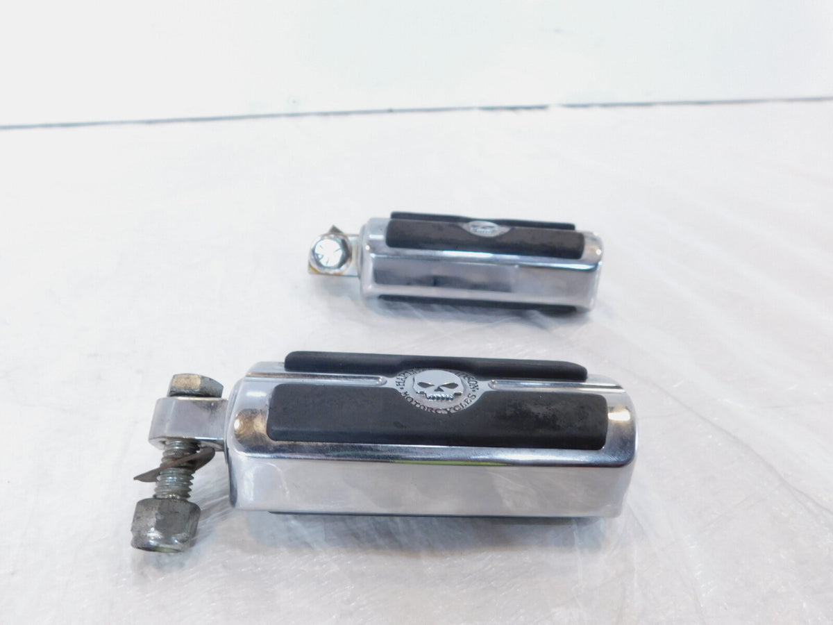 Harley Touring FXR Dyna Sportster & Softail Willie G. Skull Footpegs Footrests - C3 Cycle