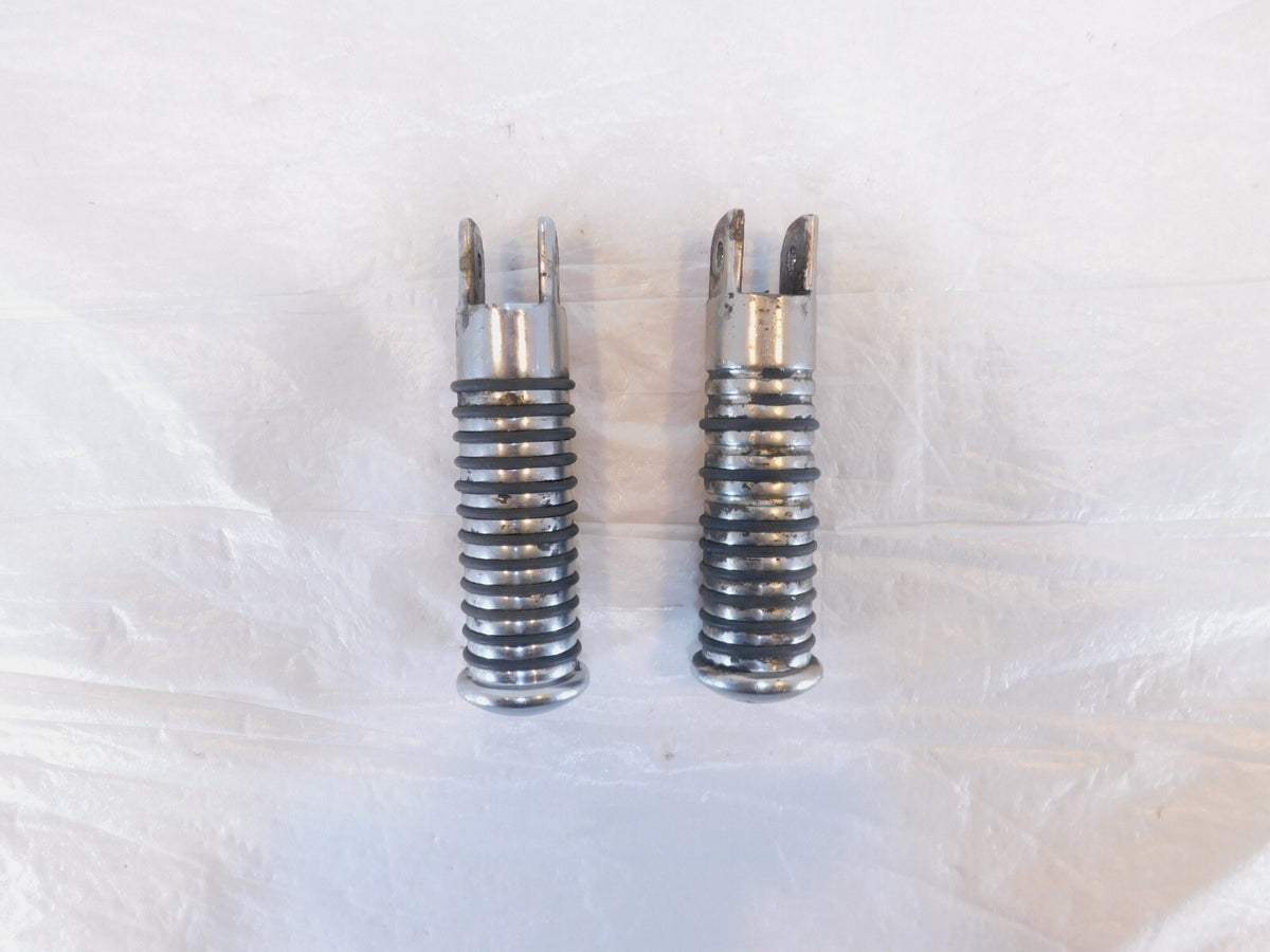 Harley Touring FXR Dyna Sportster & Softail Chrome & Rubber Footpegs Footrests - C3 Cycle