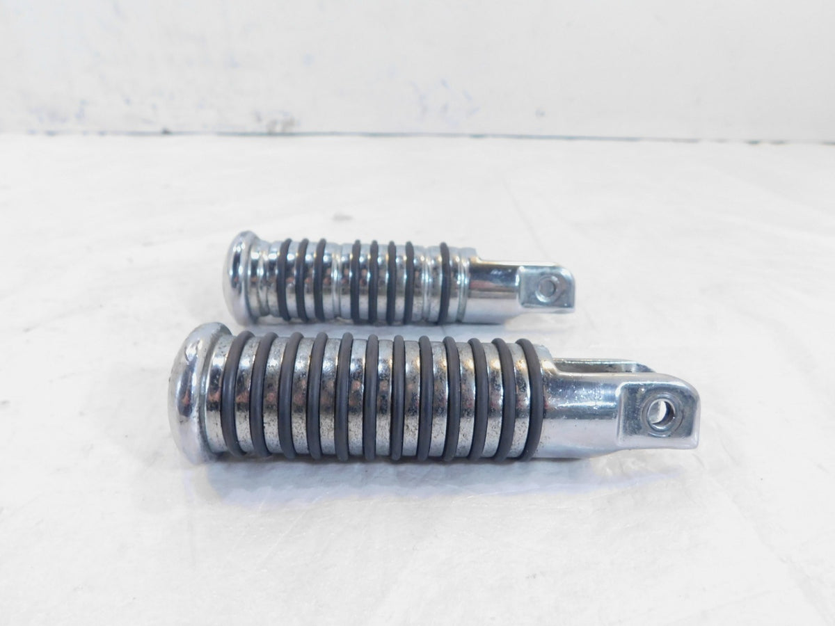 Harley Touring FXR Dyna Sportster & Softail Chrome & Rubber Footpegs Footrests - C3 Cycle