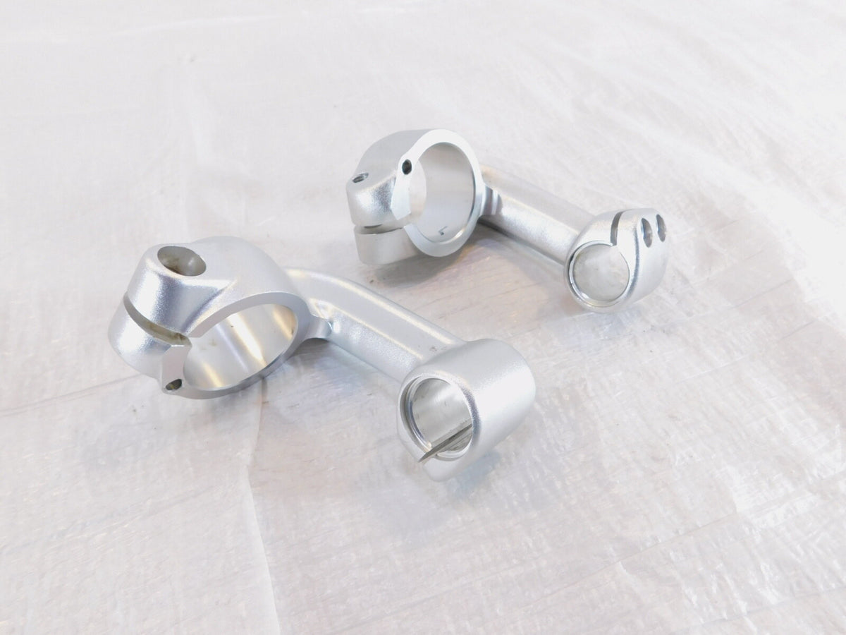 Royal Enfield Continental GT 650 Silver Front Left/Right Handlebar Riser Clamps - C3 Cycle