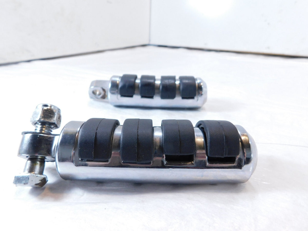 Harley Touring FXR Dyna Sportster & Softail Chrome & Rubber Footpegs Footrests - C3 Cycle