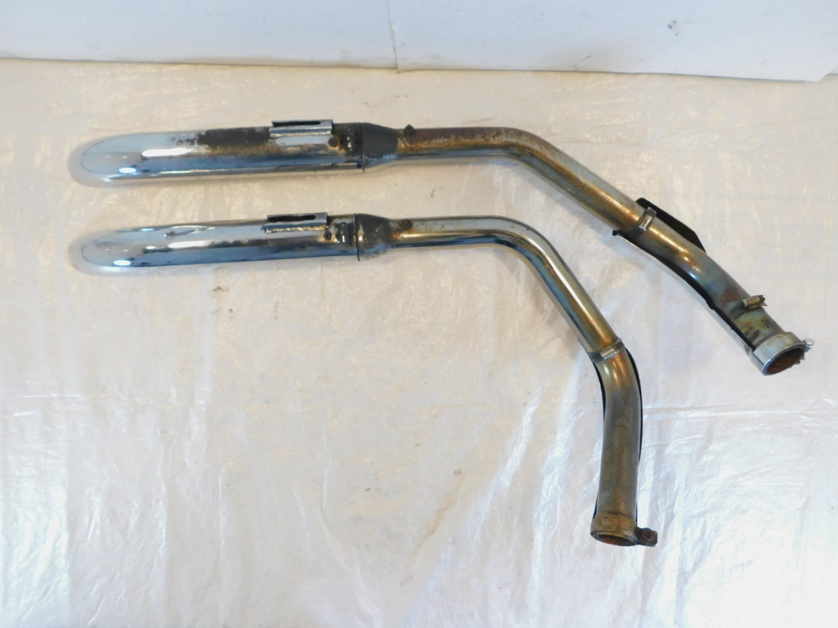 1973 Harley Davidson Sportster 900 & 1000 Chrome Exhaust System Pipes & Mufflers - C3 Cycle