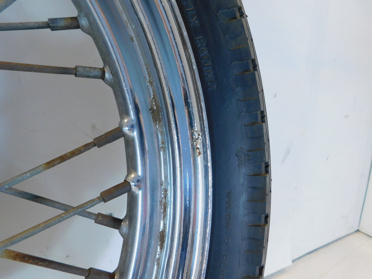 Harley Davidson XLH Ironhead Sportster 1000 Laced Spoked Front Wheel Rim & Tire - C3 Cycle