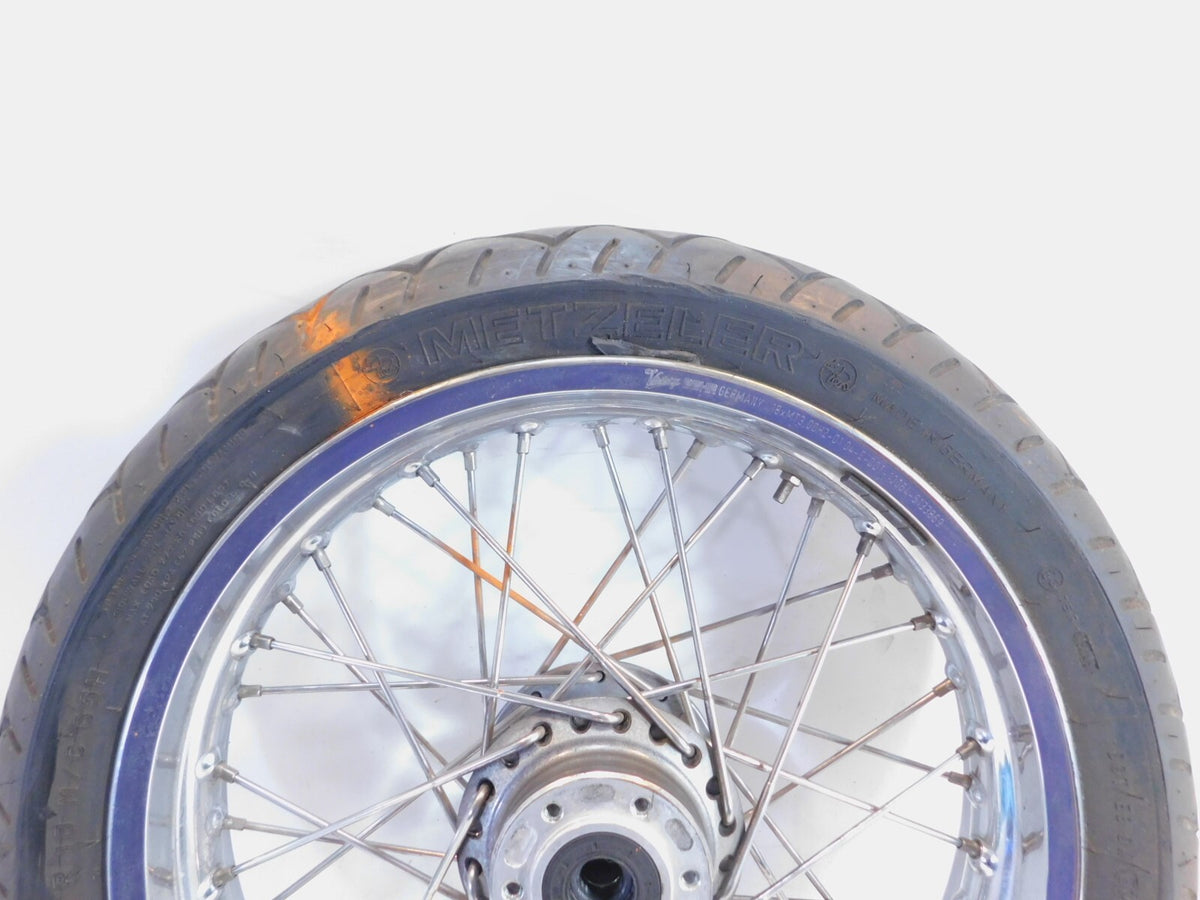 Bent 2004-2006 Victory Kingpin Laced Front Wheel Rim & Tire 18"x3.00" For Repair - C3 Cycle