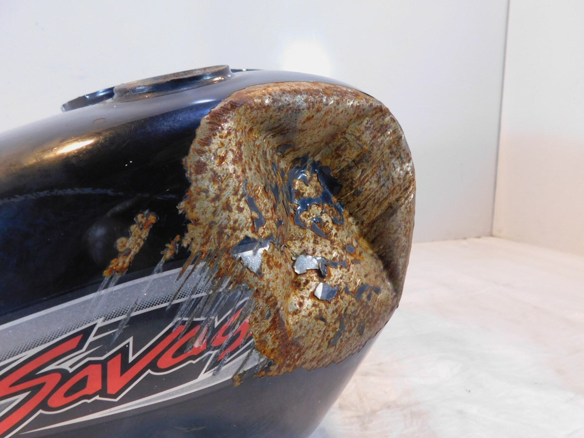1996-2004 Suzuki Savage LS650 Black Gas Petrol Fuel Tank Reservoir Cell - Dented - C3 Cycle