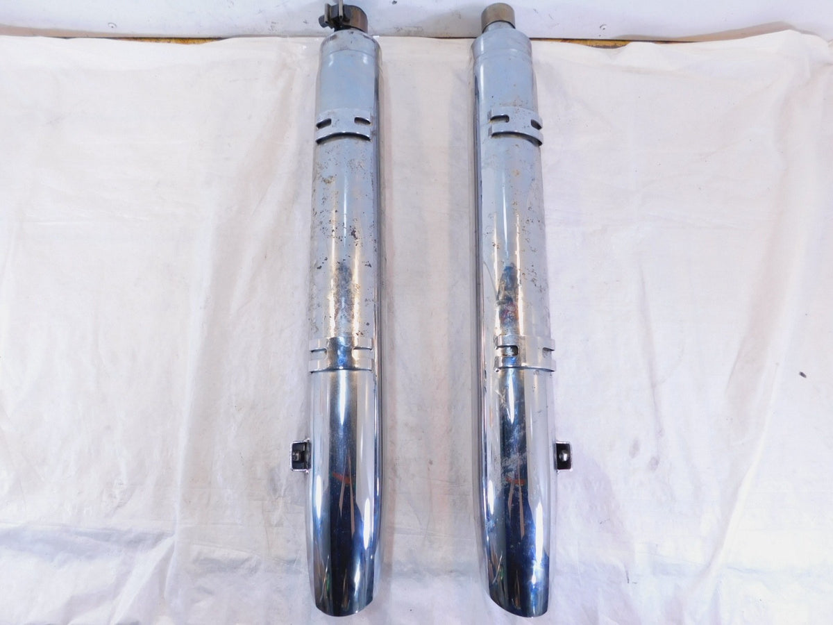 Indian Chief Chieftain Roadmaster Springfield Chrome Left/Right Exhaust Mufflers - C3 Cycle