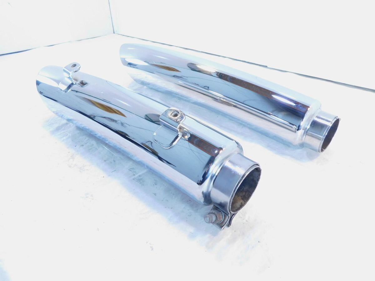 02-10 Harley Davidson V-Rod VRod VRSC VRSCA Chrome Rear Exhaust System Mufflers - C3 Cycle