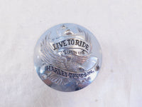 Harley Evo Softail Dyna & FXR Engine Live to Ride Chrome Derby Clutch Cap Cover - C3 Cycle