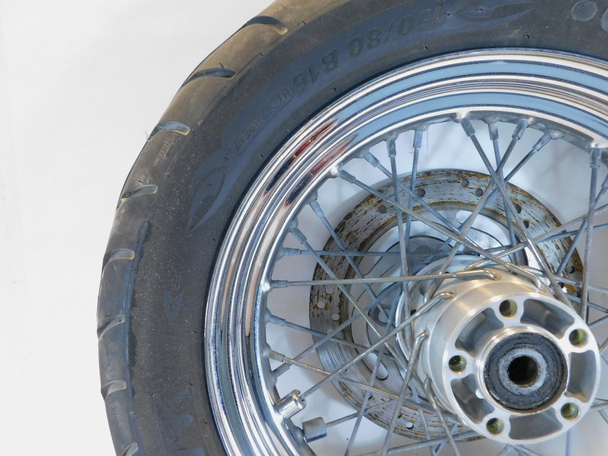 Harley Davidson Dyna Sportster & Softail Laced 16" Rear Wheel Rim & Tire Chrome - C3 Cycle