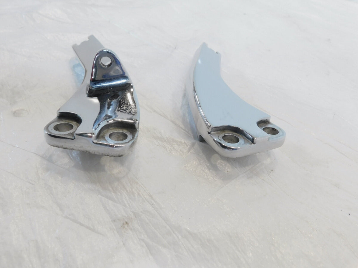 Pair Harley Dyna Wide Glide Street Bob Chrome Rear Passenger Footpeg Brackets - C3 Cycle