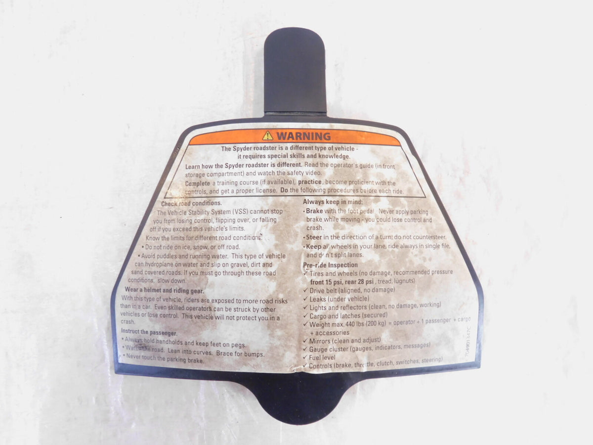 Can-Am Spyder GS RS Roadster 990 SE5 SM5 Front Storage Panel Lid w/ Guide Chart - C3 Cycle