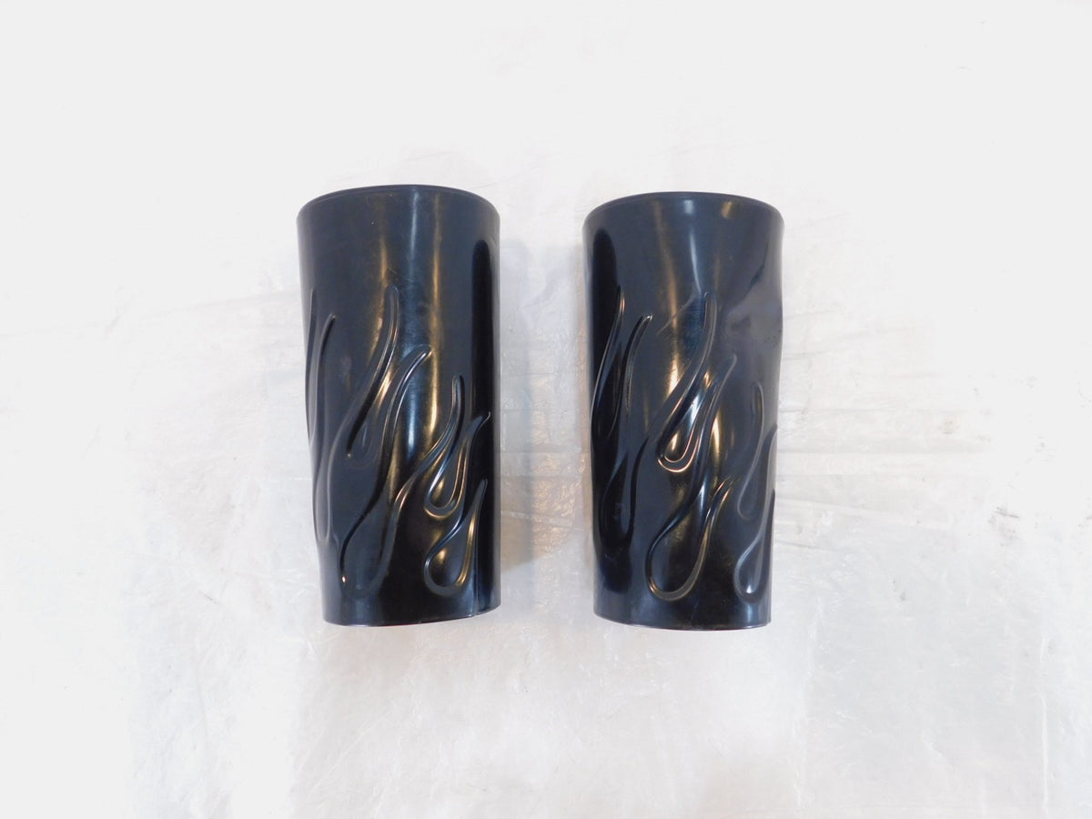 Harley Road King & Electra Glide & Softail Black Front Fork Slider Cover Tins - C3 Cycle