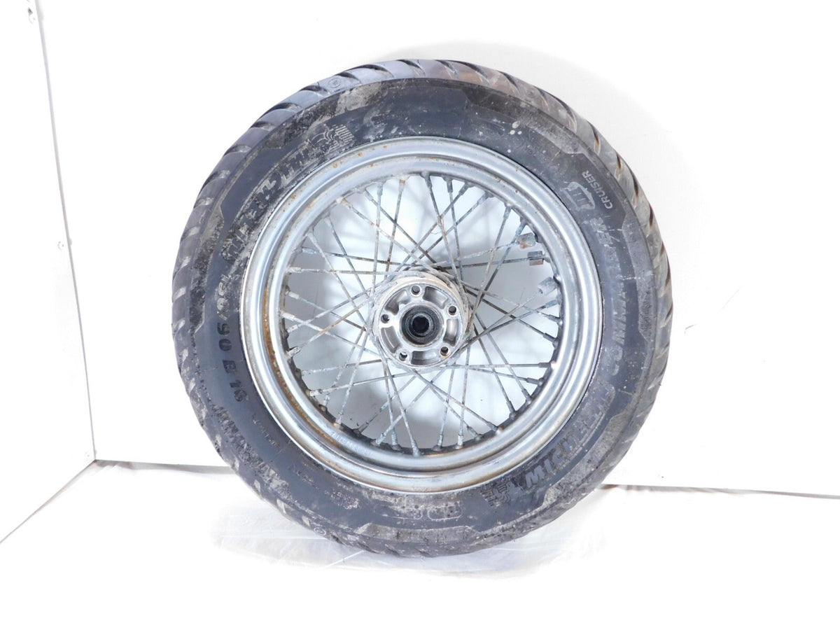 Harley Dyna Softail Sportster 883 1200 Chrome Laced Rear Wheel Rim & Tire -Rust - C3 Cycle