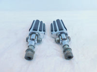 Pair Harley Touring Dyna Sportster & Softail Chrome & Rubber Footpeg Footrests - C3 Cycle