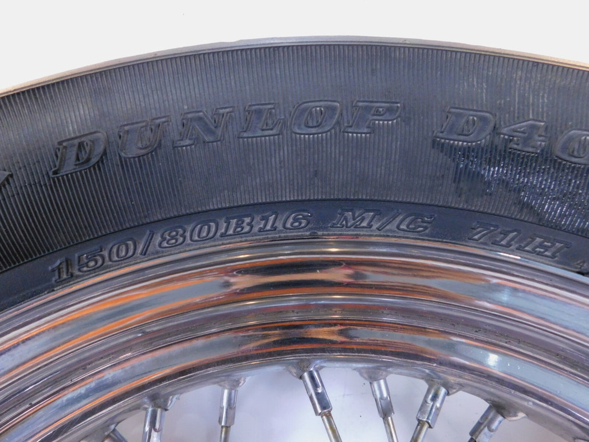 Harley Davidson Sportster 883 & 1200 Laced Rear Chrome Wheel Rim & Tire & Rotor - C3 Cycle