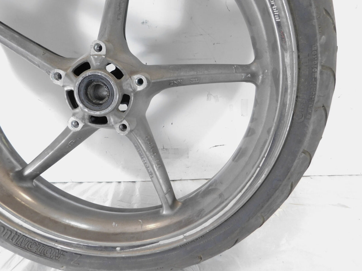 2006-2016 Triumph Daytona 675 Spoked Front Wheel Rim & Tire 3.5" x 17" - Cracked - C3 Cycle