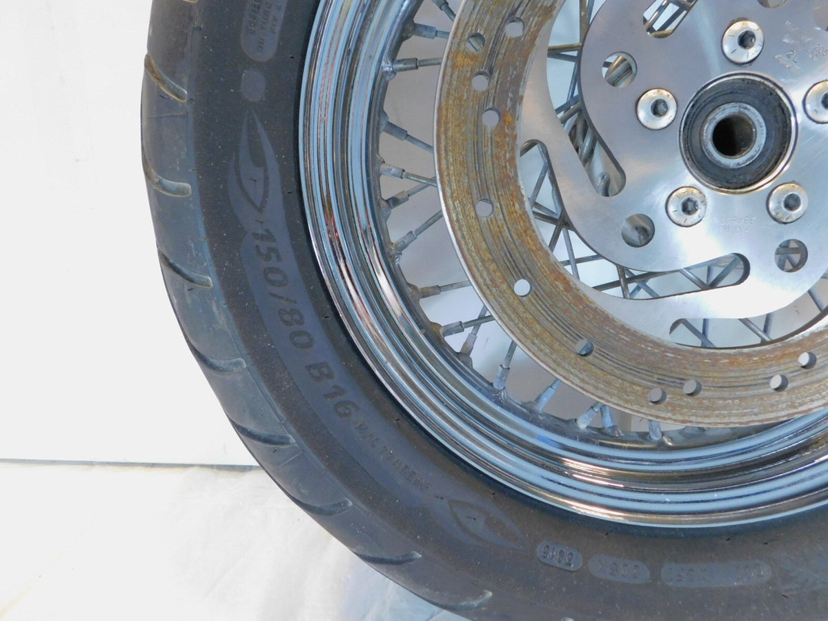 Harley Davidson Dyna Sportster & Softail Laced 16" Rear Wheel Rim & Tire Chrome - C3 Cycle