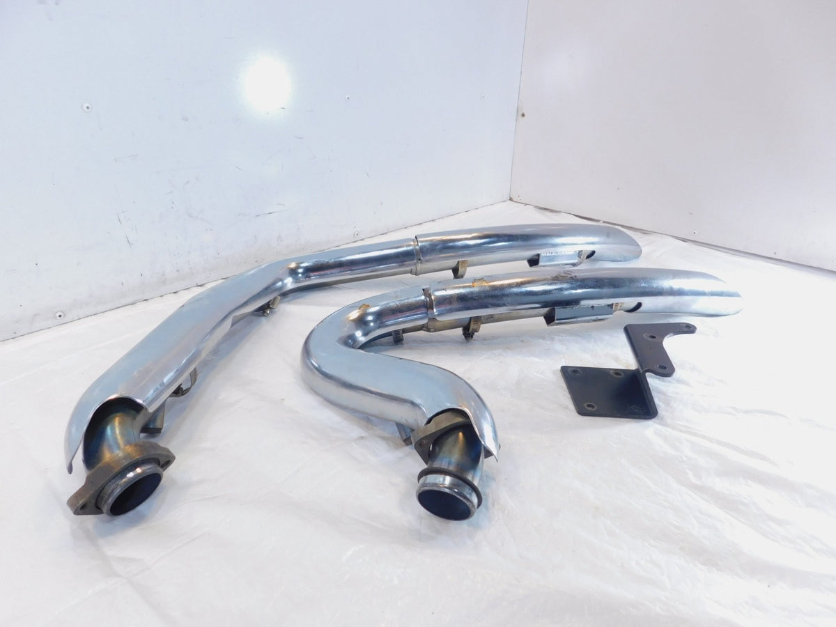 Harley Davidson Dyna Vance & Hines Chrome Engine Exhaust System Header Pipes - C3 Cycle