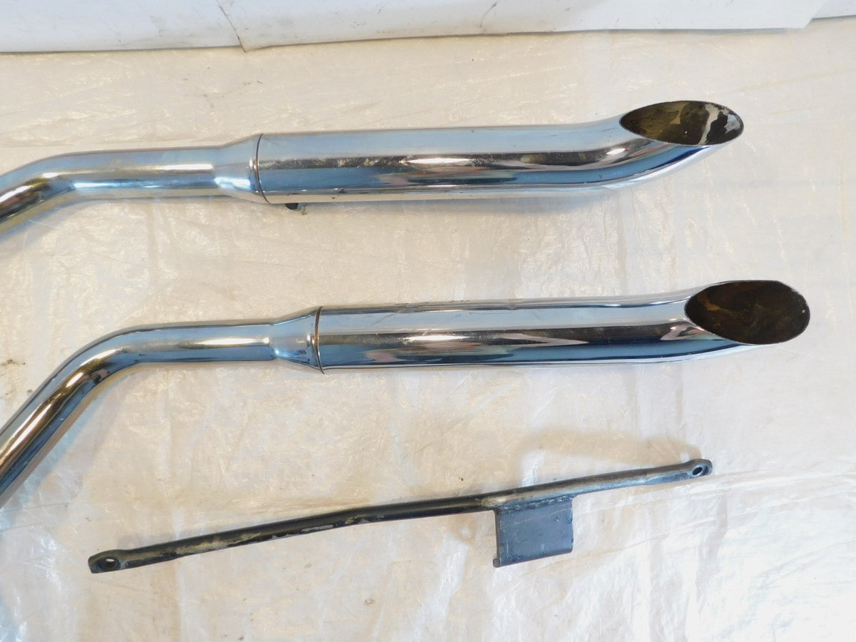 1973 Harley Davidson Sportster 900 & 1000 Chrome Exhaust System Pipes & Mufflers - C3 Cycle