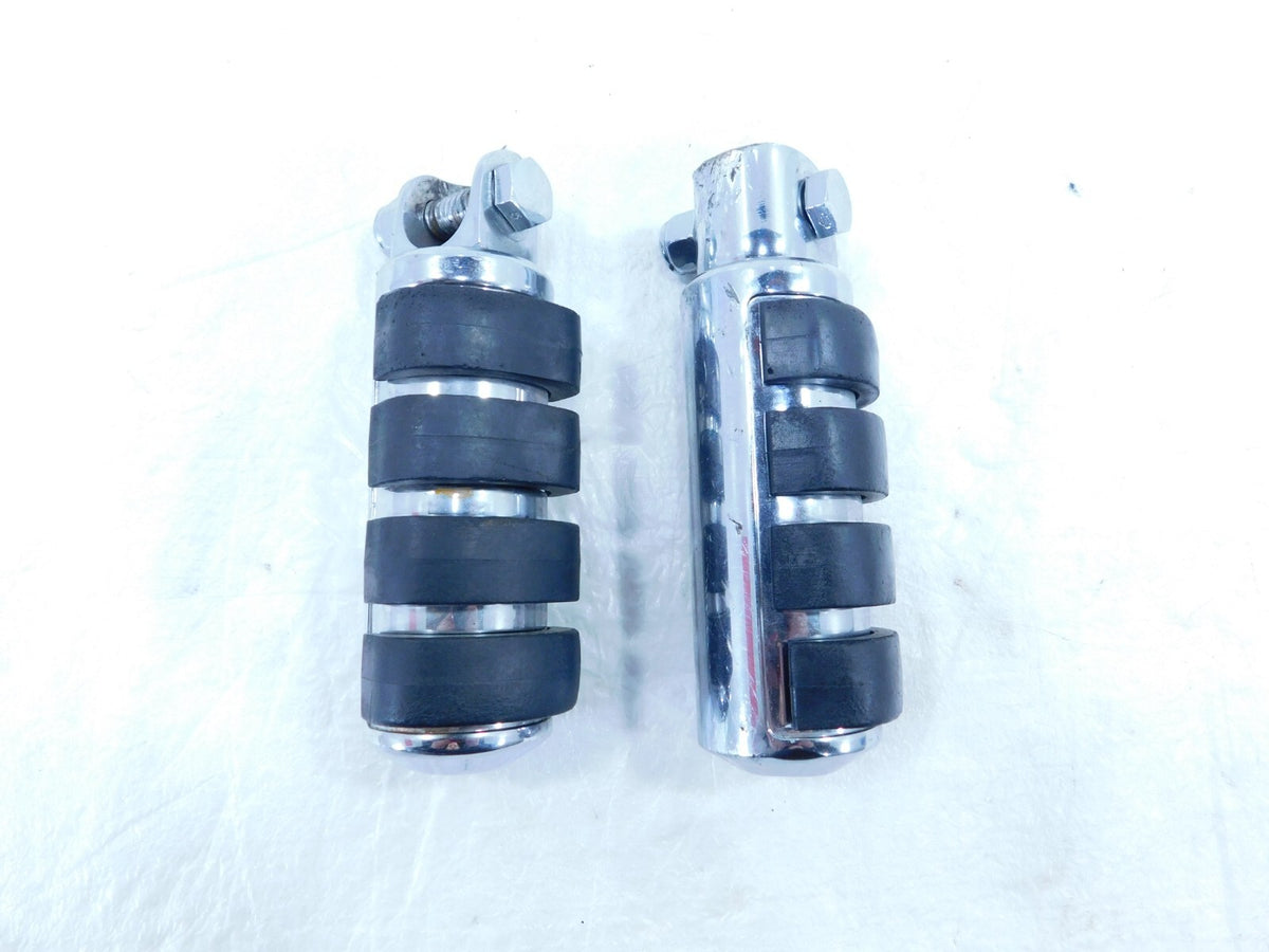 Harley Touring Dyna Sportster & Softail ISO Chrome & Rubber Footpeg Footrests - C3 Cycle