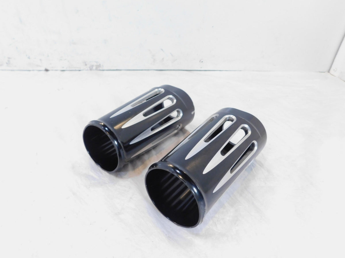 Harley Road King Electra Glide & Softail Slotted Front Fork Slider Cover Tins - C3 Cycle