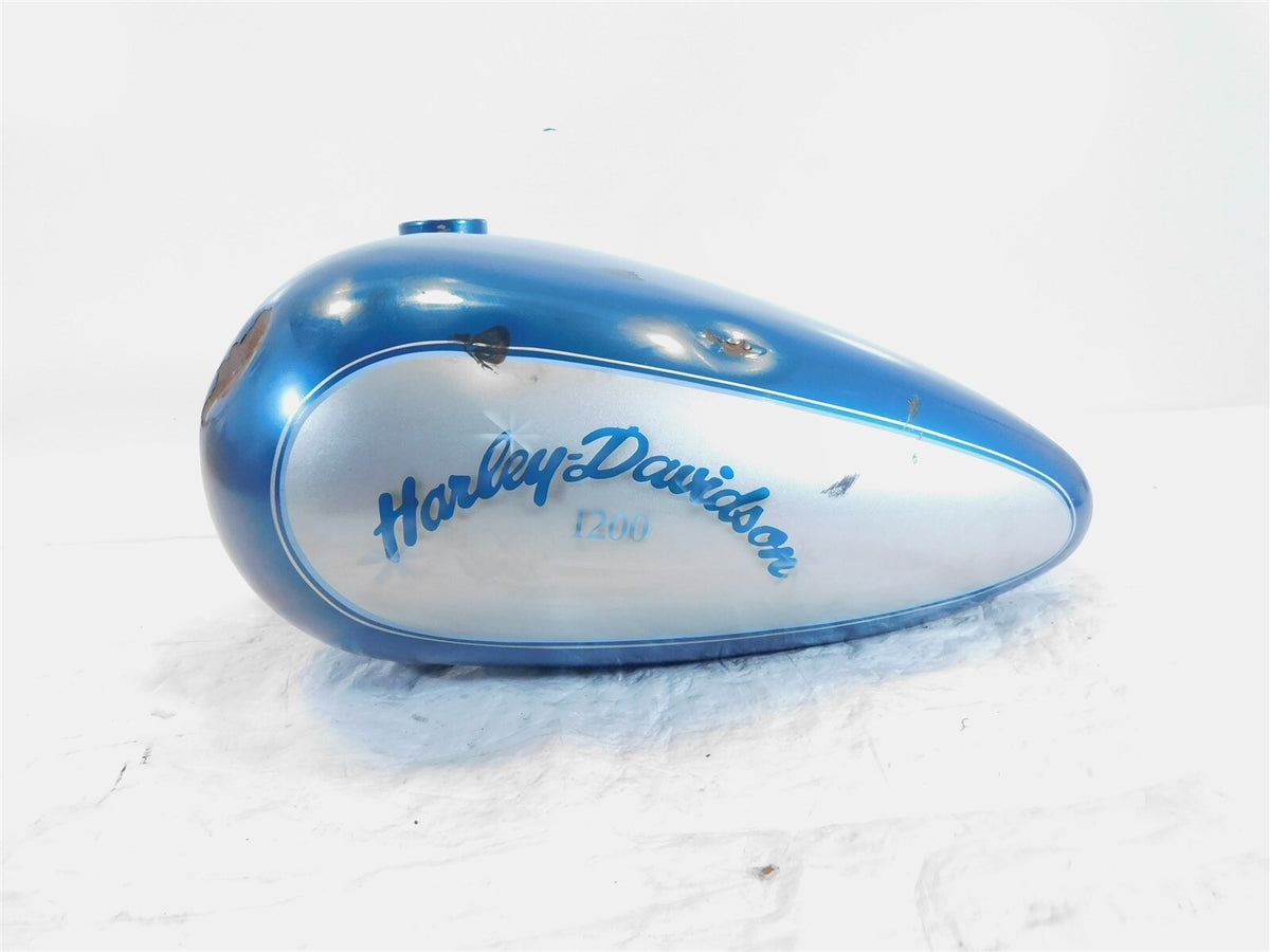 1995 Harley Davidson Sportster XLH 1200 Blue & Silver Fuel Gas Petrol Tank - C3 Cycle
