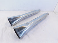 Harley Road King Electra Glide Chrome Left & Right Exhaust Pipe Mufflers - Dents - C3 Cycle