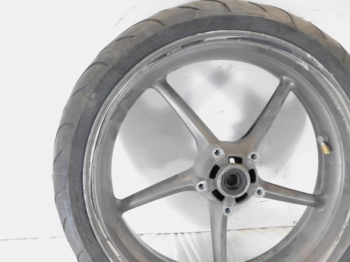 2006-2016 Triumph Daytona 675 Spoked Front Wheel Rim & Tire 3.5" x 17" - Cracked - C3 Cycle