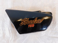 1983 Honda Shadow 750 VT750 Black Left Side Frame Cover Fairing Cowling Panel - C3 Cycle