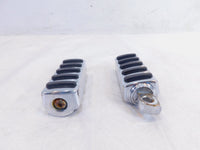 Pair Harley Touring Dyna Sportster & Softail Chrome & Rubber Footpeg Footrests - C3 Cycle