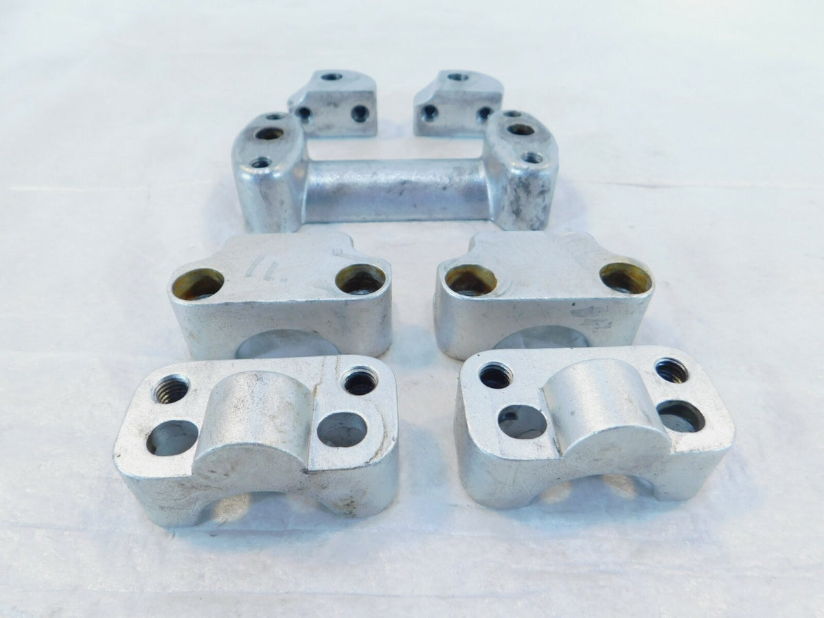 2001 01 KTM 640 LC4 Silver Handlebar Holder Clamp Brackets & Riser Inserts - C3 Cycle