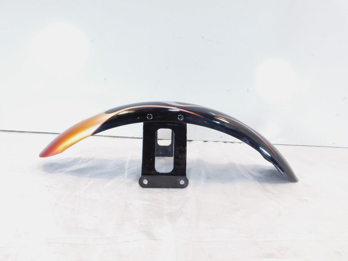 Harley Davidson Dyna Wide Glide Flames Custom Style Front Wheel Cover Fender - C3 Cycle