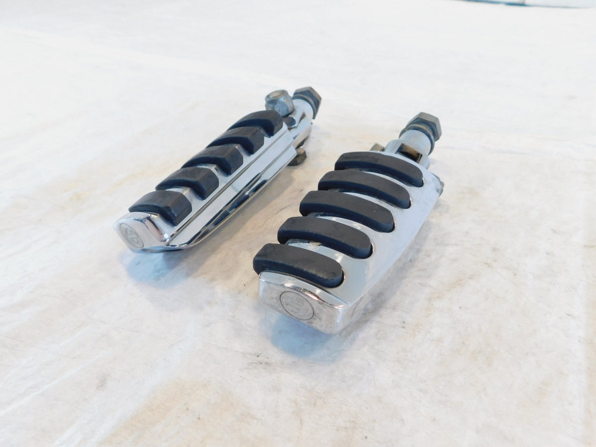 Harley Touring FXR Dyna Sportster & Softail Metal & Rubber Footpegs Footrests - C3 Cycle