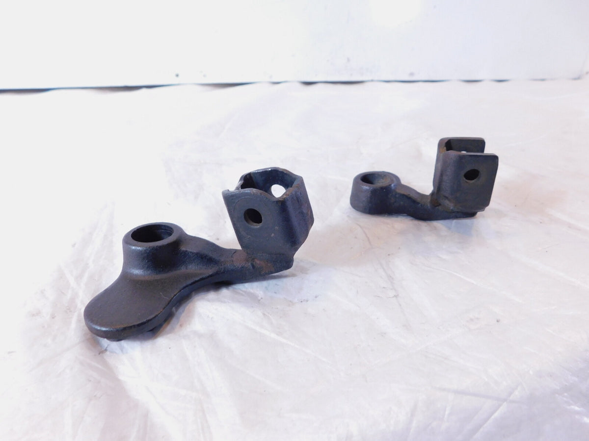 1983 83 Honda GL650 Silverwing 650 Front Driver Black Footpeg Peg Mount Brackets - C3 Cycle