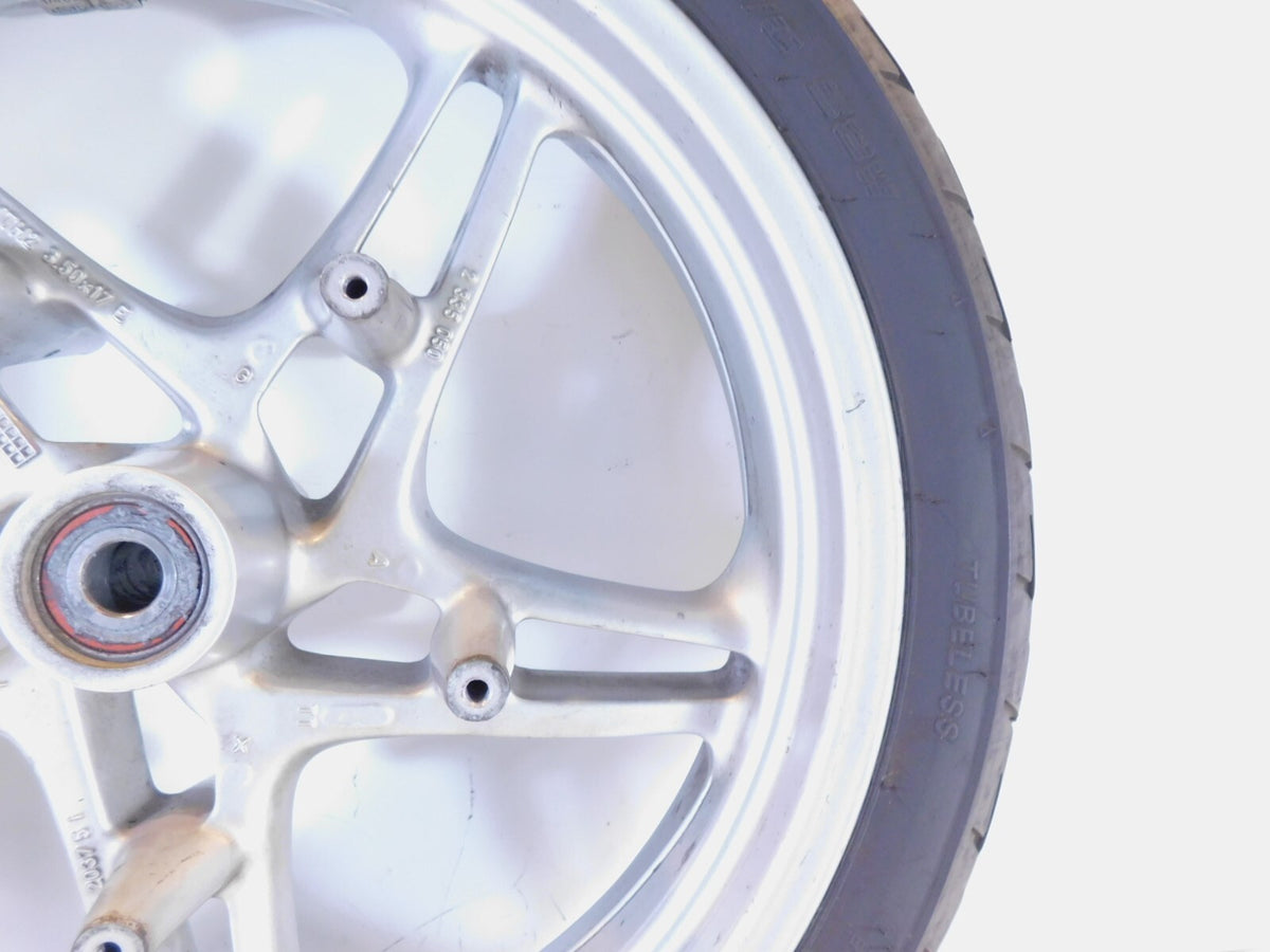 BMW K1200GT K1200RS R1100S R1150R Cast Silver Front Wheel Rim & Tire - Straight - C3 Cycle