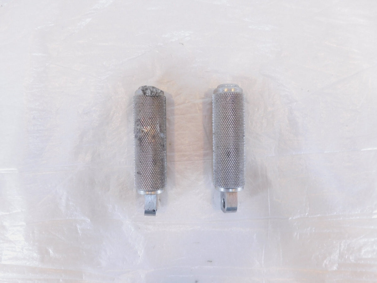 Harley Touring FXR Dyna Sportster & Softail Silver Knurled Footpegs Footrests - C3 Cycle