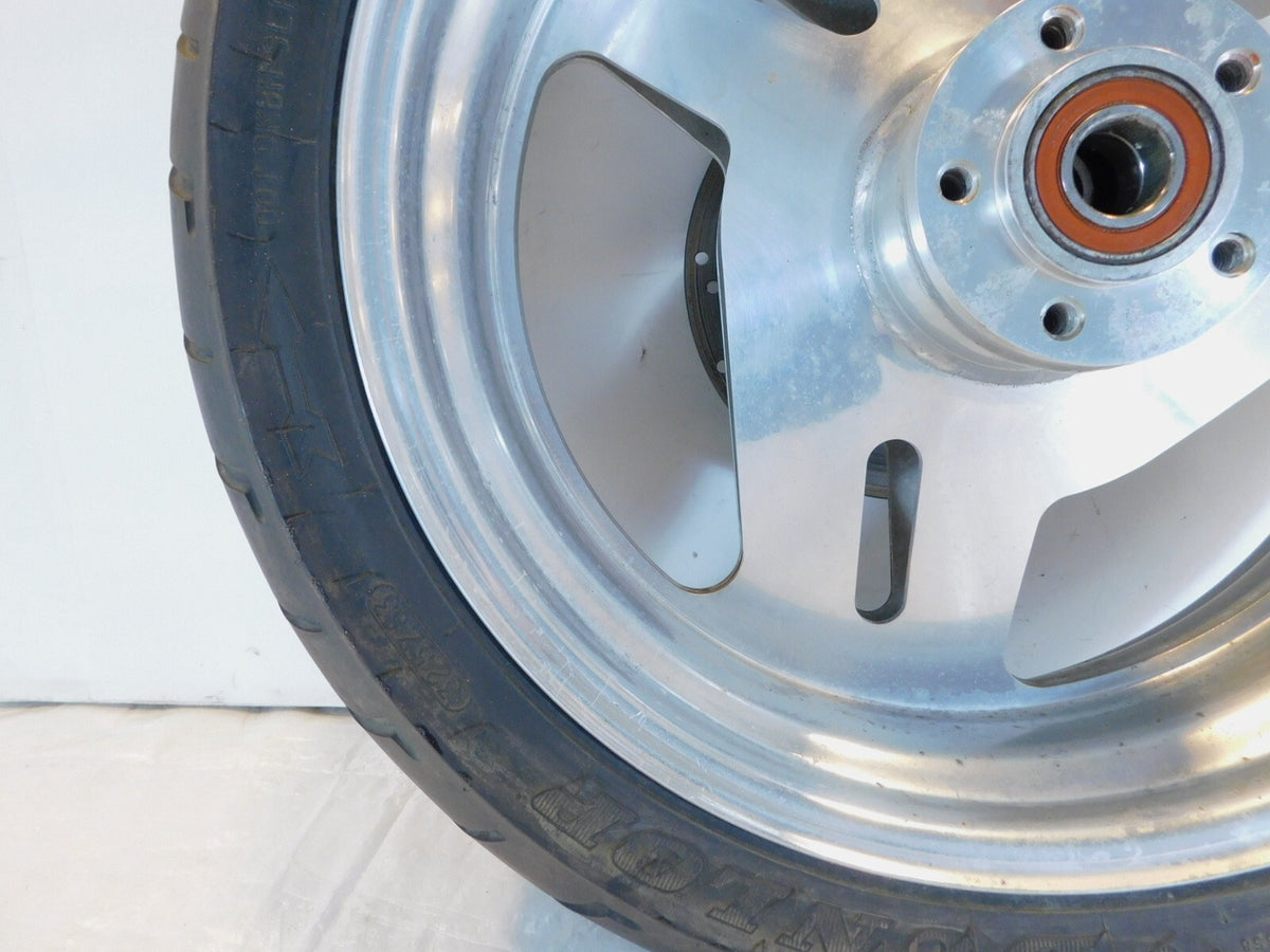 1995 & 1996 Buell M2 Thunderbolt Marchesini Silver Rear Wheel Rim & Tire - C3 Cycle