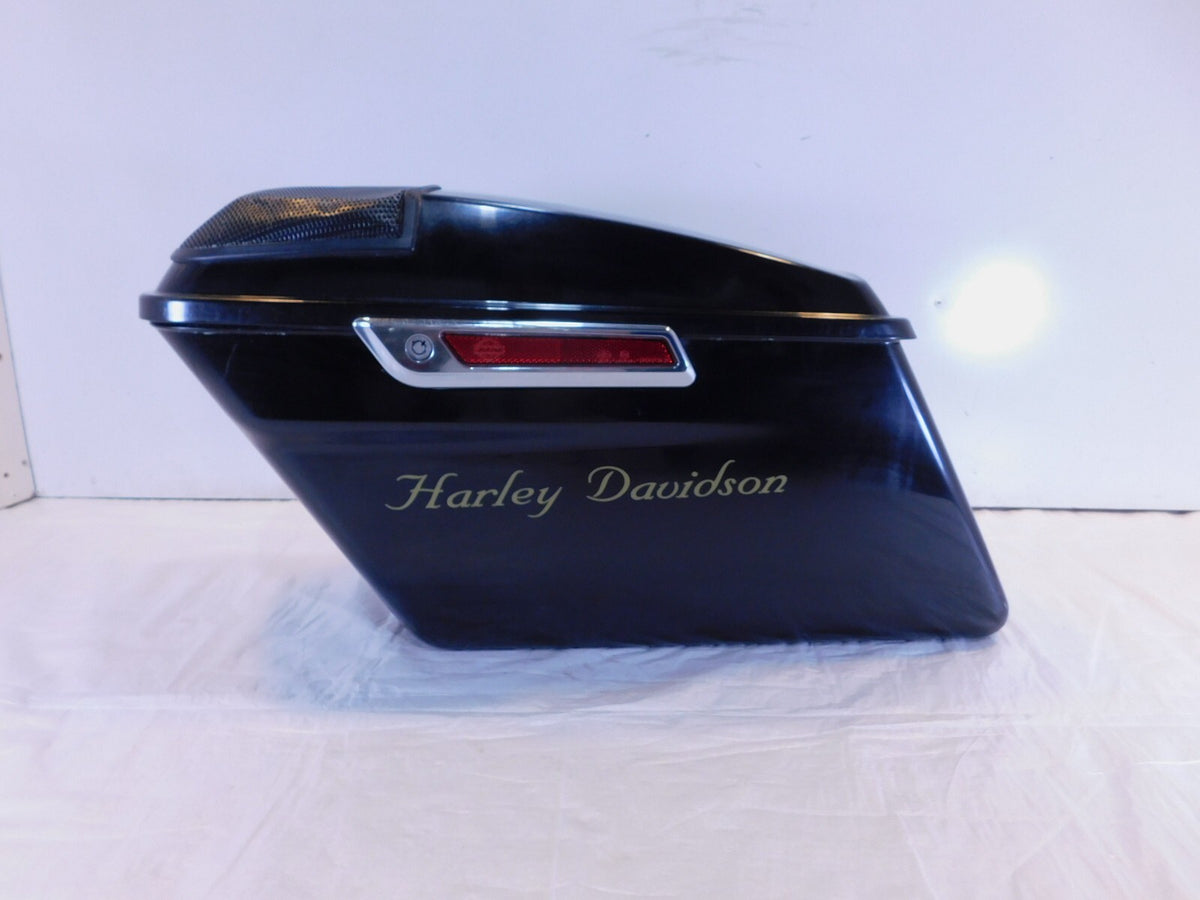 Harley Davidson Road King Electra Glide Black Left Speaker Saddlebag Side Bag - C3 Cycle