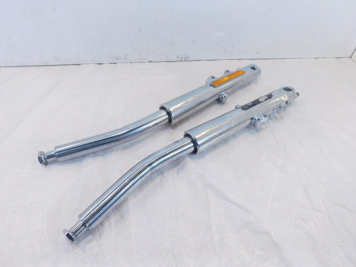 09-13 Harley Davidson Electra & Street Glide Chrome Front Fork Shocks - Bent - C3 Cycle