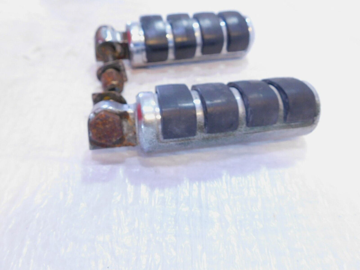 Harley Touring FXR Dyna Sportster Softail ISO Chrome & Rubber Footpegs Footrests - C3 Cycle
