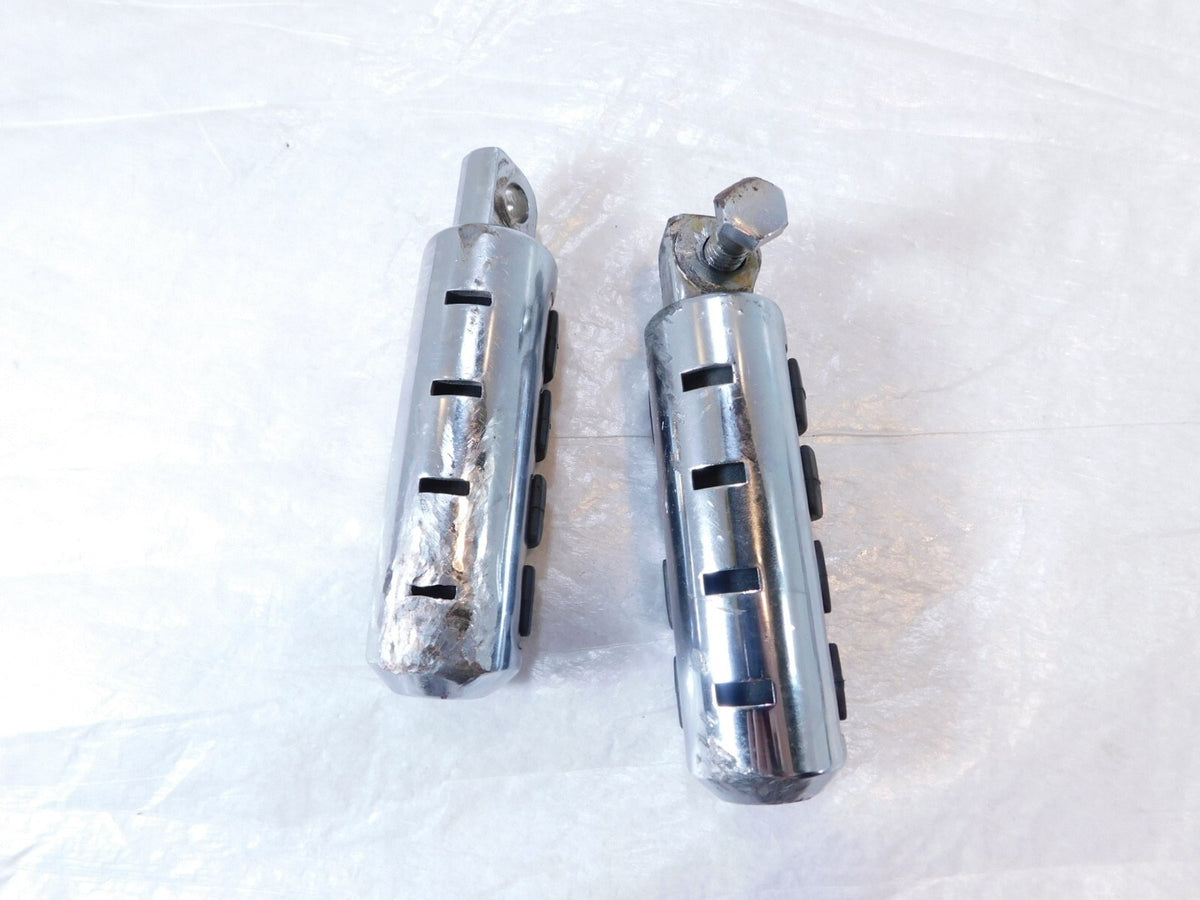 Harley Touring FXR Dyna Sportster & Softail Chrome & Rubber Footpegs Footrests - C3 Cycle