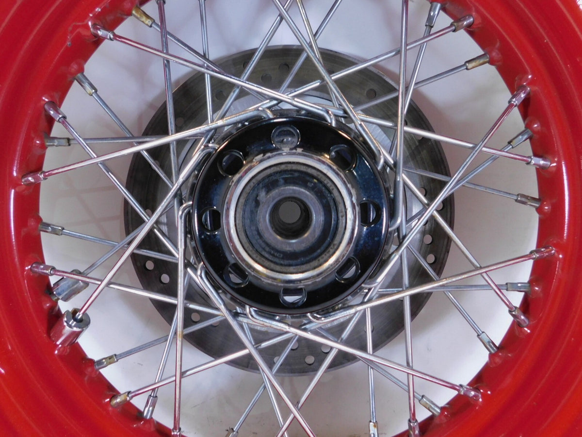Harley Davidson Softail Heritage Classic Deluxe Spoked Front Wheel Red Rim Tire - C3 Cycle