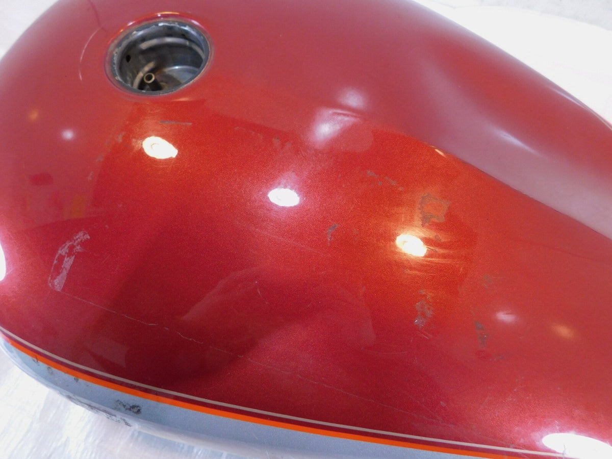 04-06 Harley Davidson Sportster 883 & 1200 Custom Low Red Fuel Gas Tank - Dented - C3 Cycle