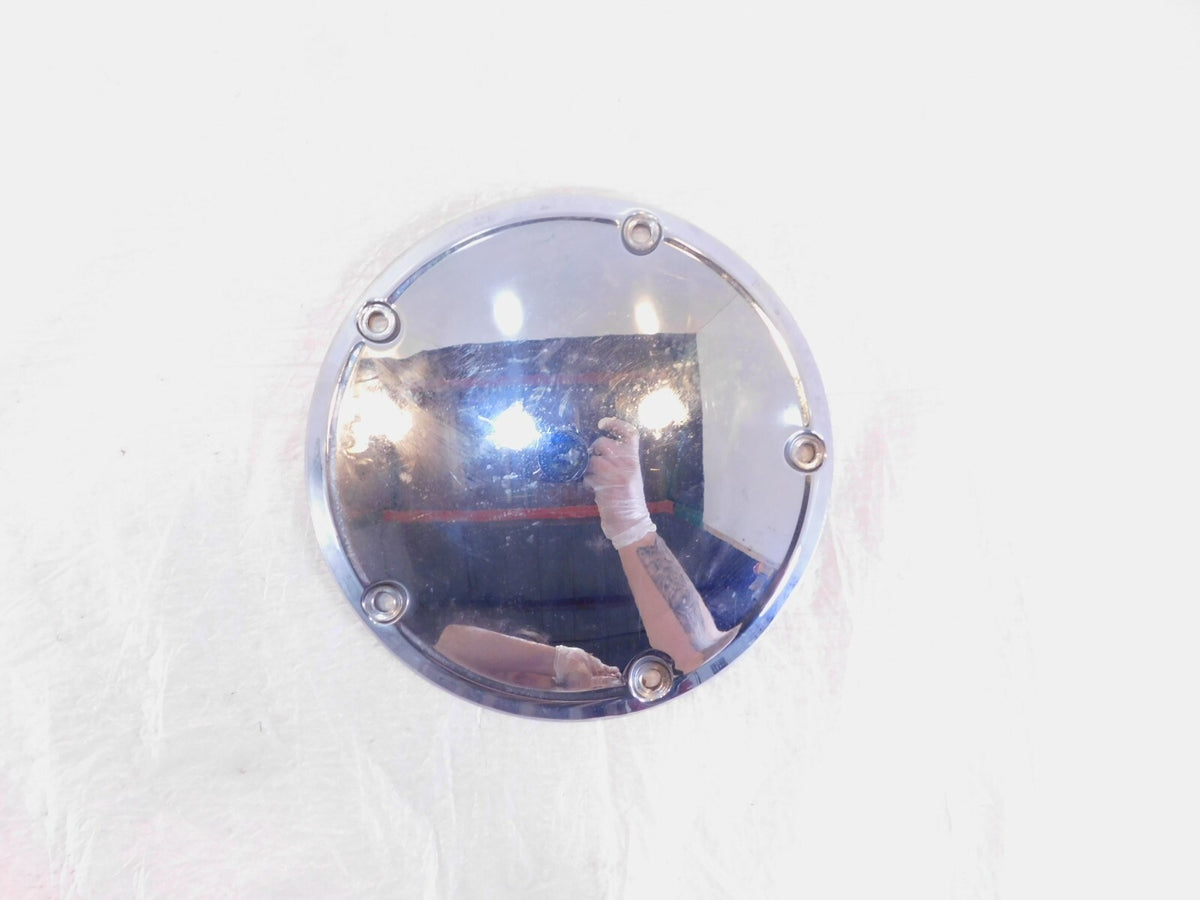 Harley Davidson Twin Cam Softail & Dyna Left Engine Chrome Derby Clutch Cover - C3 Cycle
