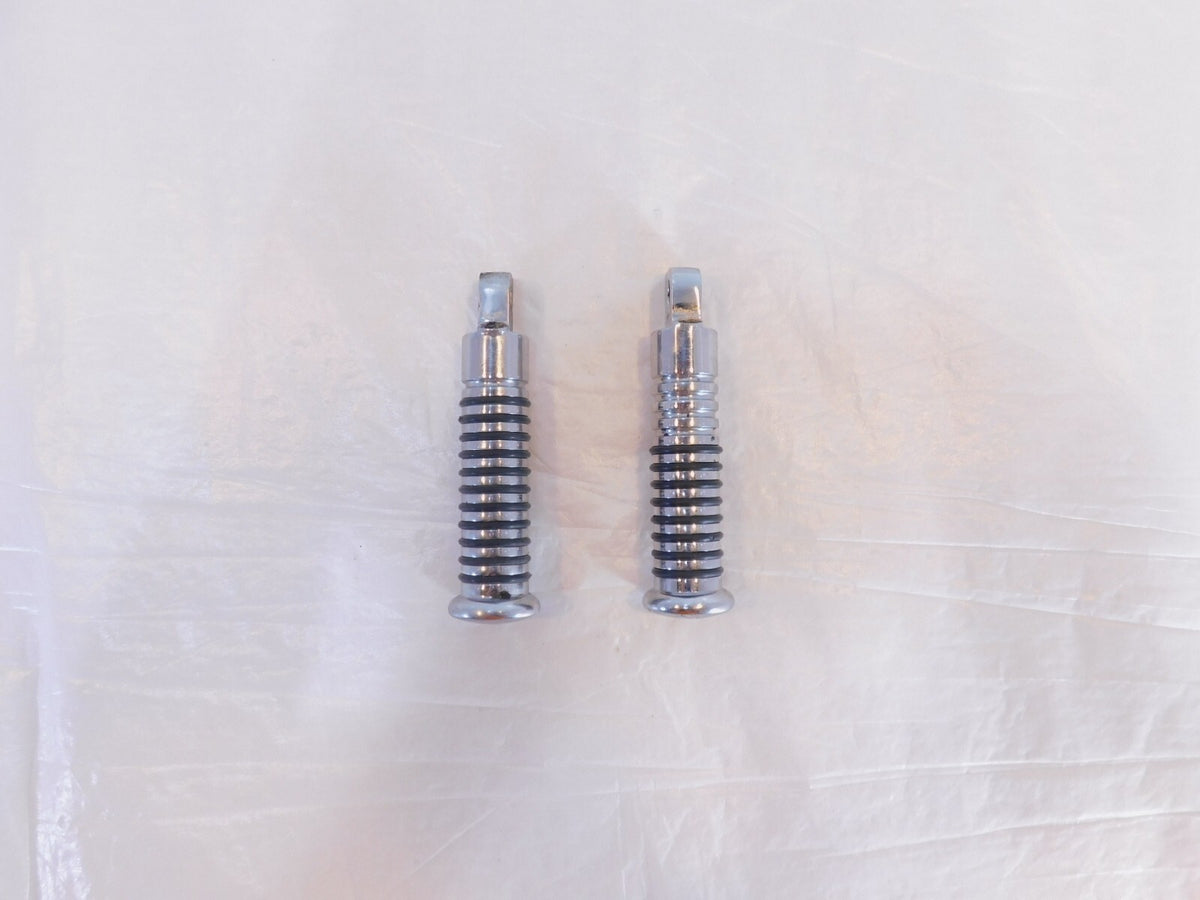 Harley Touring FXR Dyna Sportster Softail ISO Chrome & Rubber Footpegs Footrests - C3 Cycle