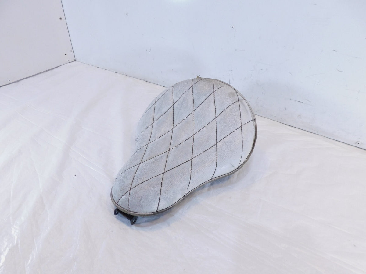 1983-2003 Harley Davidson Sportster 883 & 1200 Custom White Spring Solo Seat - C3 Cycle