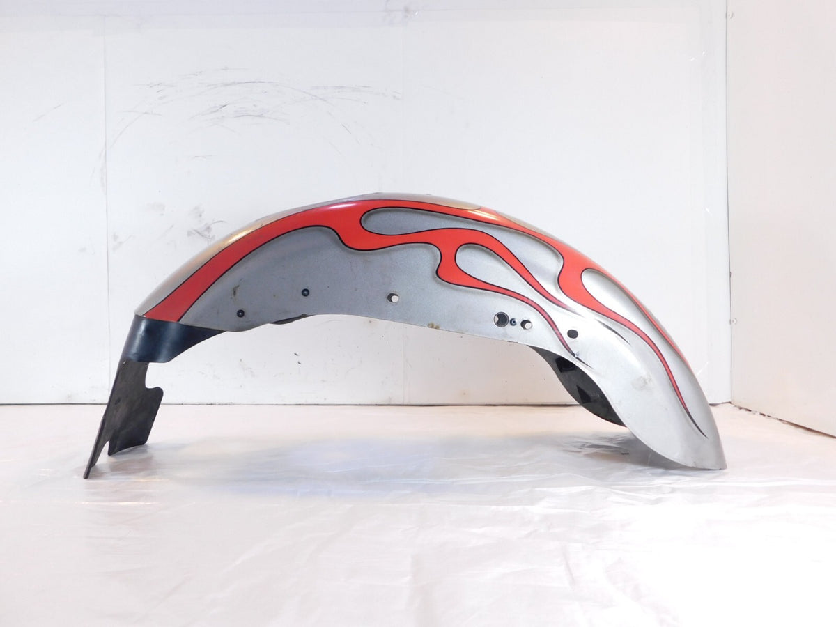 2007-09 Harley Davidson Sportster 883 1200 Silver Flame Rear Wheel Cover Fender - C3 Cycle