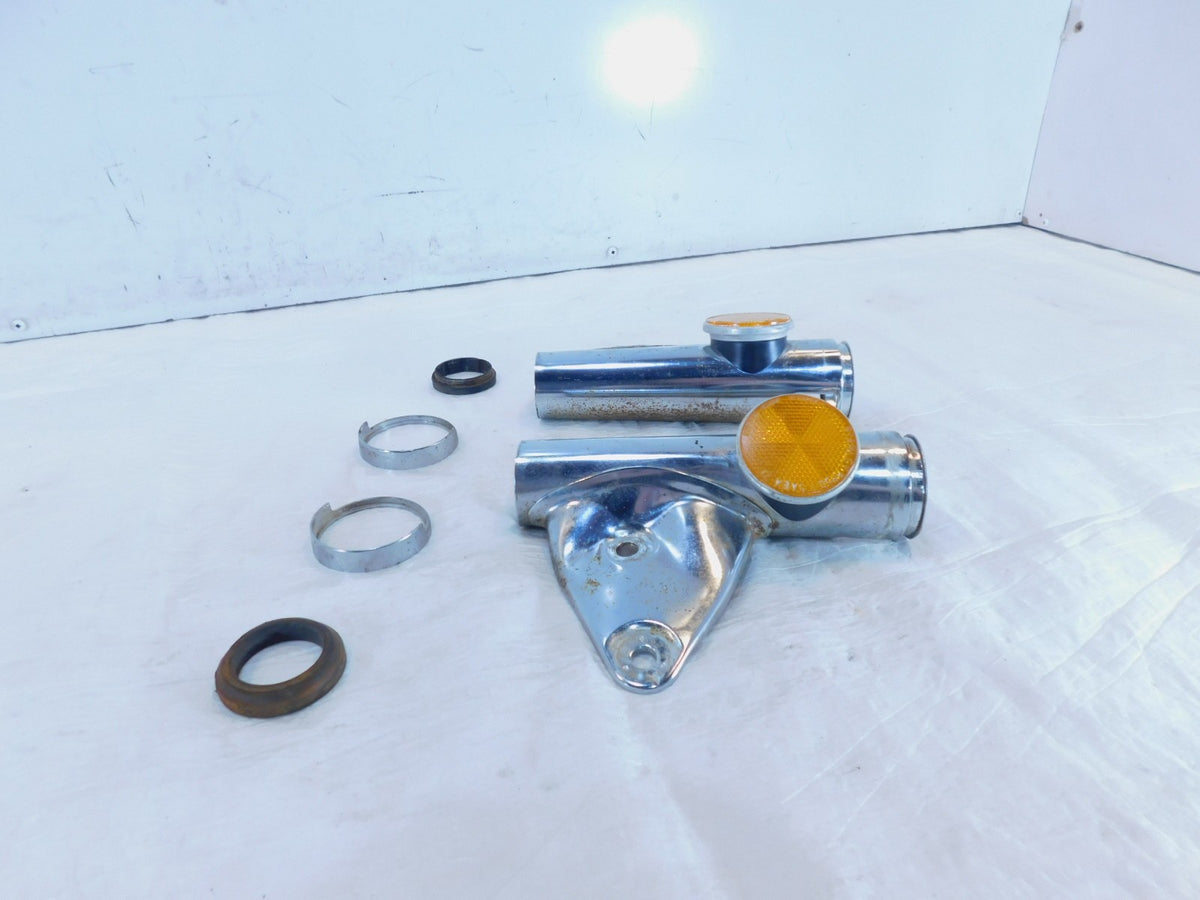 1973 73 Honda CB450K CB450K6 450 Silver Front Upper Left/Right Fork Leg Covers - C3 Cycle
